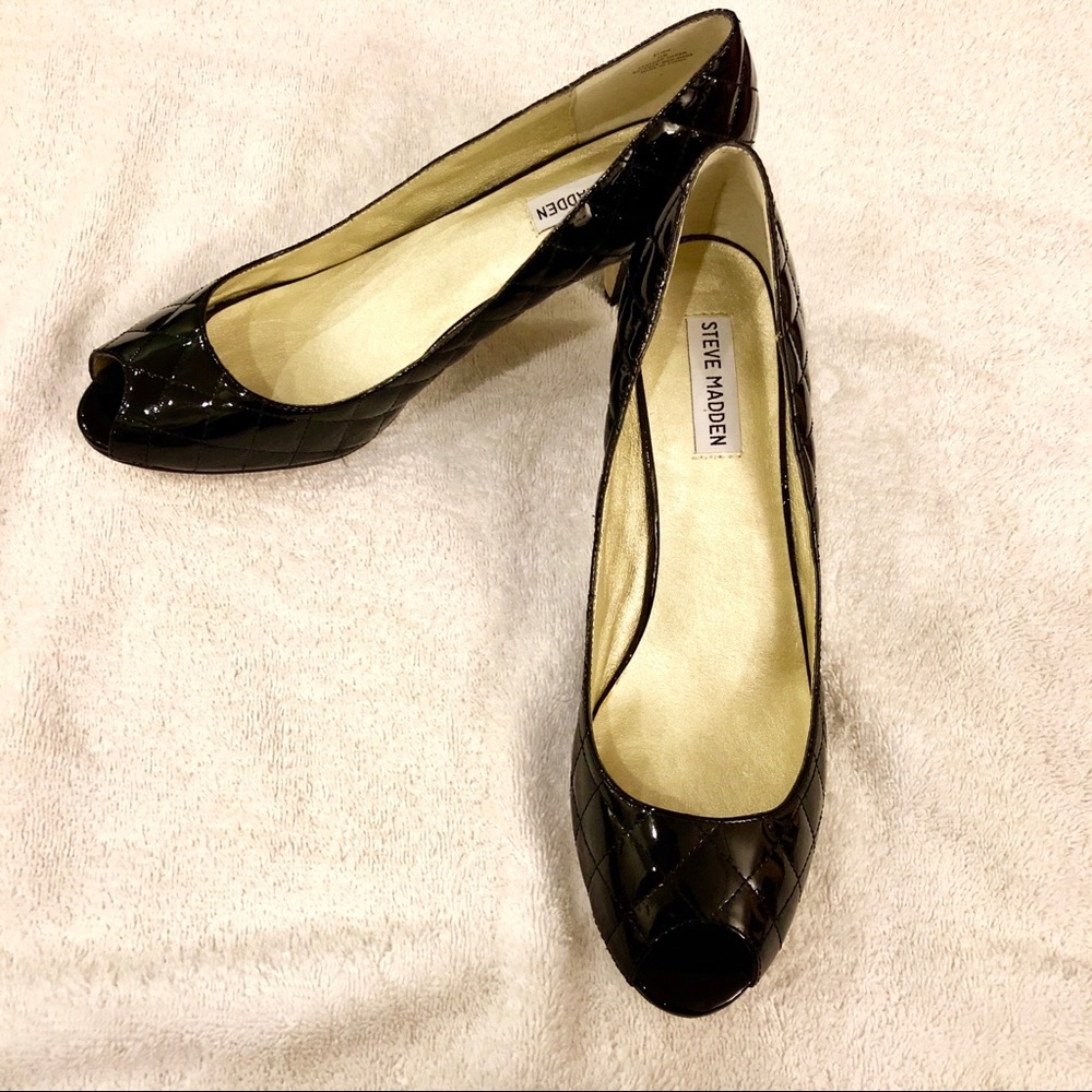 Steve Madden black patent heels 11m